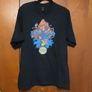 Gildan Black Graphic Tee with Colorful Design